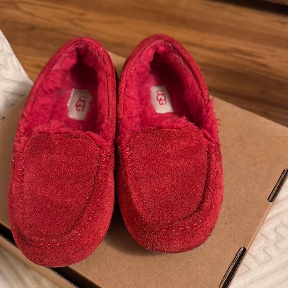 UGG Vibrant Red Suede Moccasins